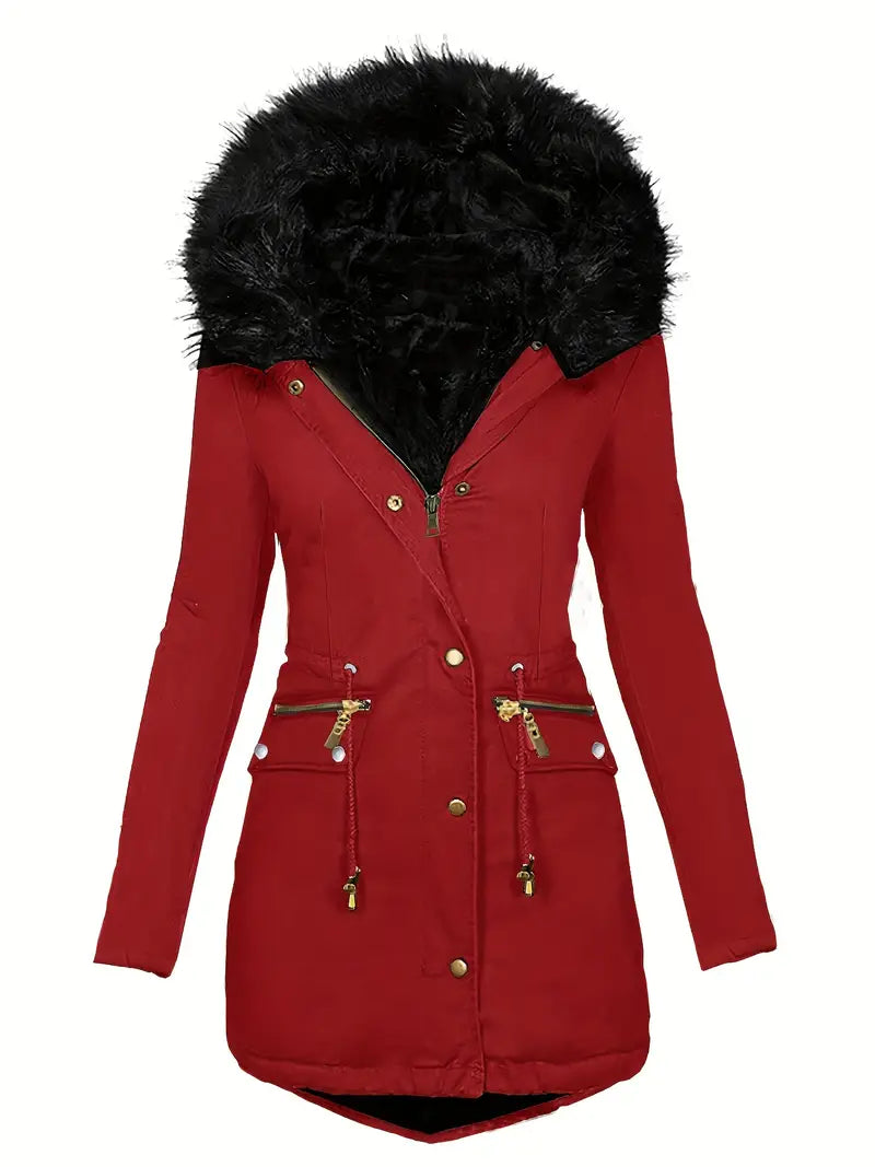 Stylish  Frosty luxe parka for colder days"