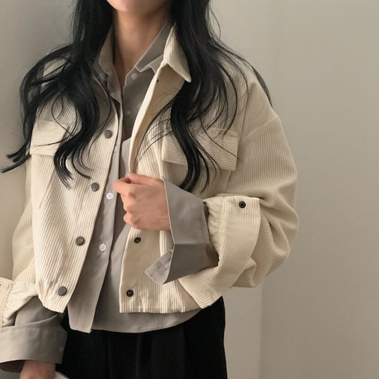 Charlotte - Cropped Corduroy Jacket