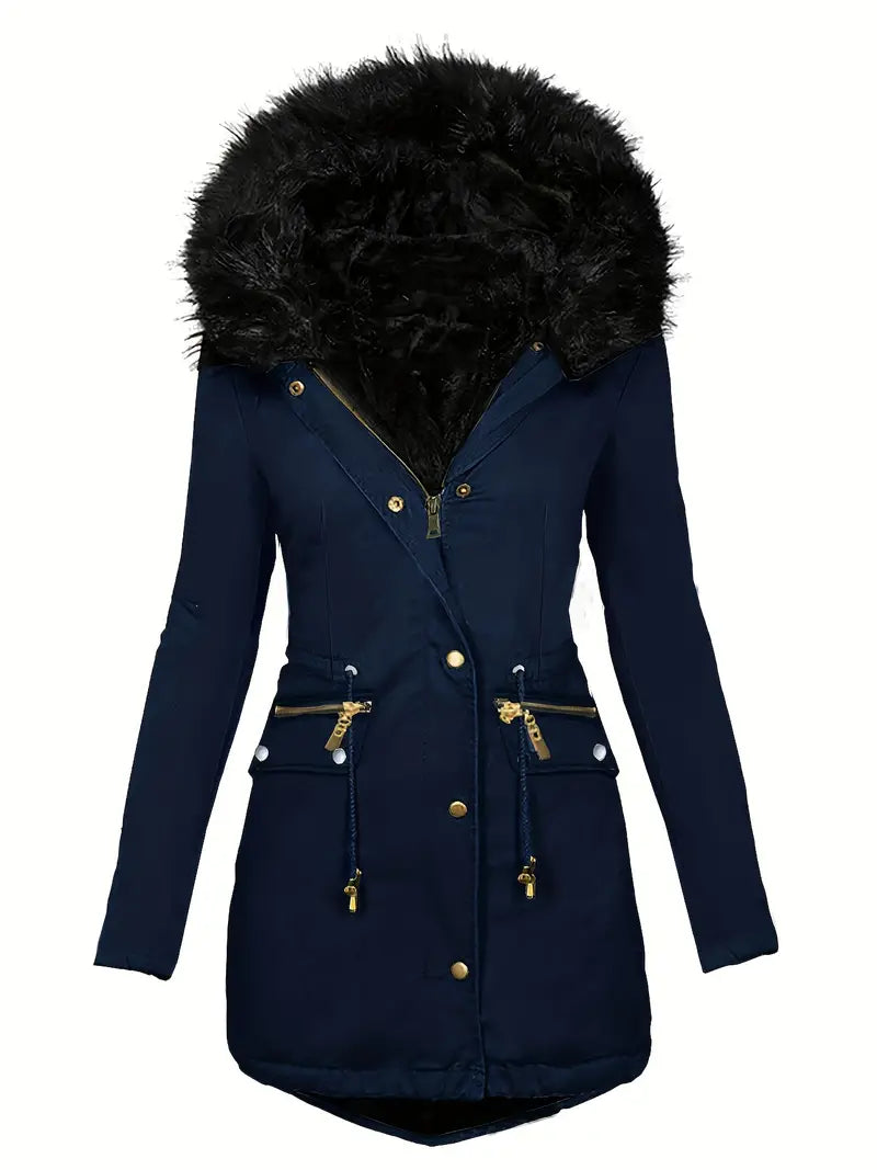 Stylish  Frosty luxe parka for colder days"